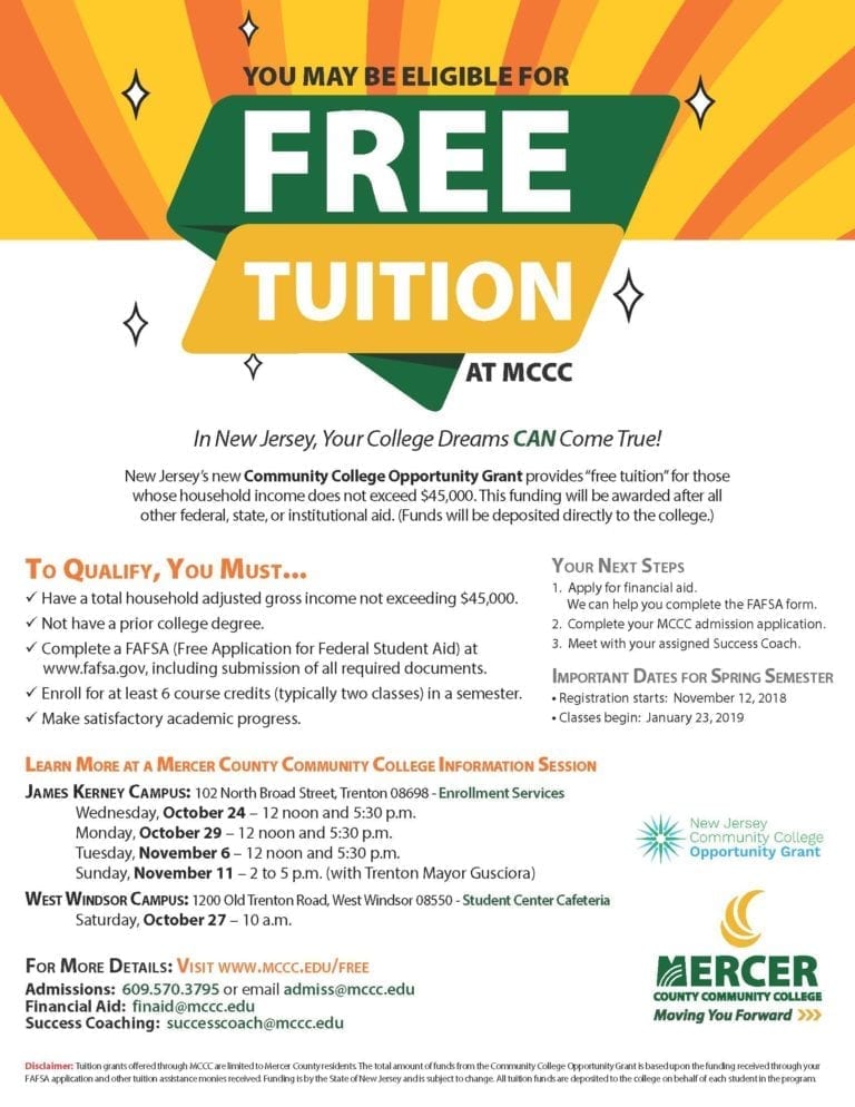 MCCC Hosting Adds Additional Information Session on Free Tuition Program