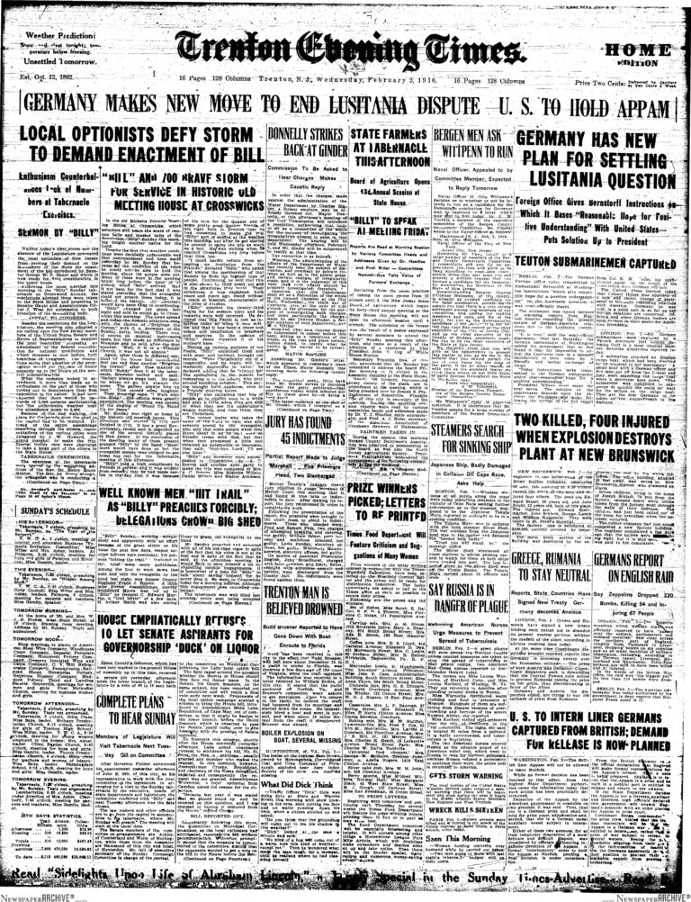Historic Trenton’s Day in The Life: February 2, 1917