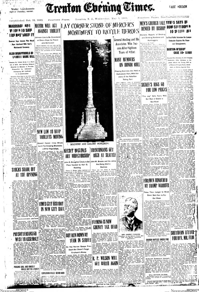 Historic Trenton’s Day in the Life: May 5, 1909